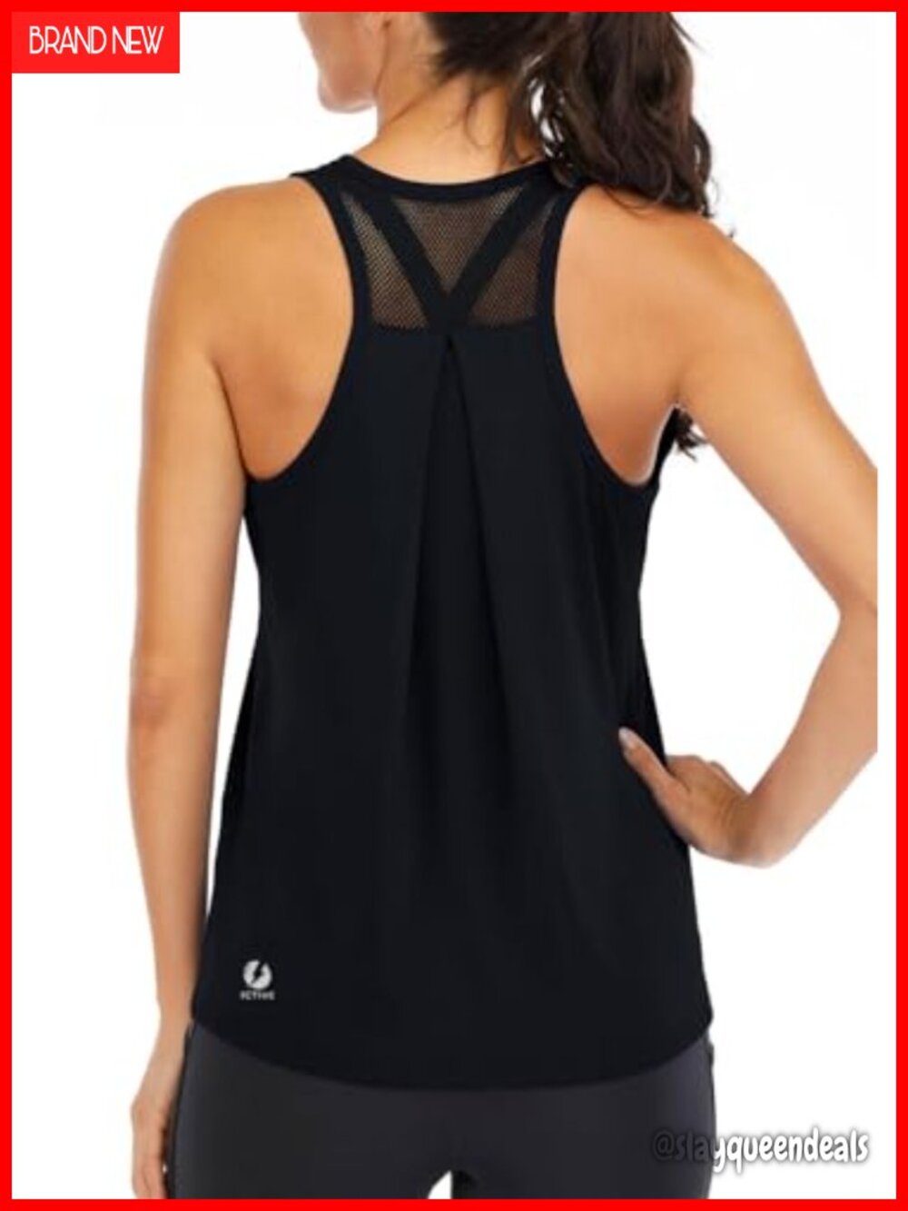 Loose Fit Racerback Mesh Backless Muscle Tank Workout Top